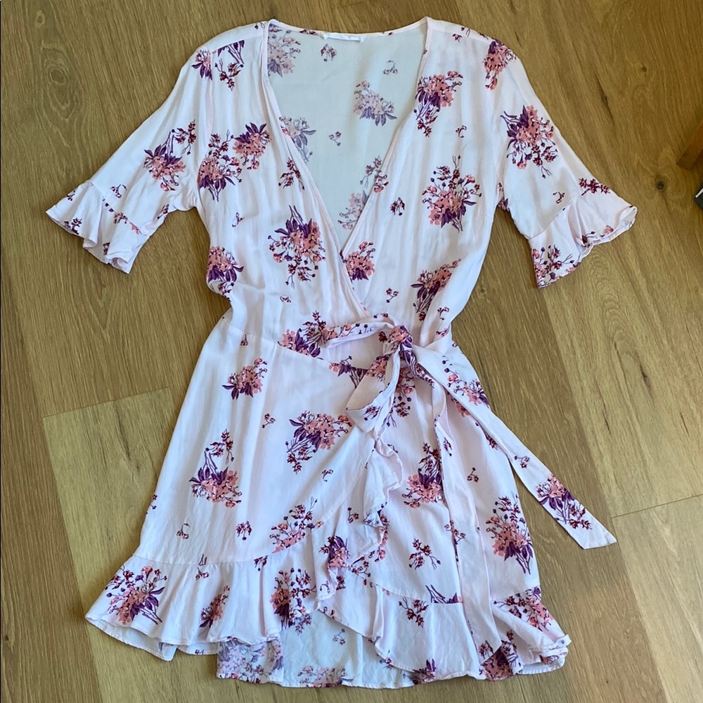 Elodie Red Flutter Sleeve Wrap Dress